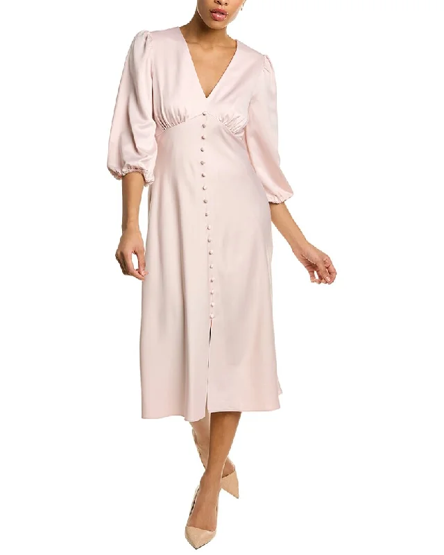 Adrianna Papell Satin Midi Dress Trendy Long Sleeve Midi Dress