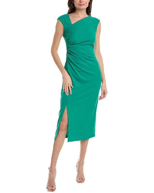 Anne Klein Asymmetrical Scuba Crepe Midi Dress Stylish Striped Midi Dress