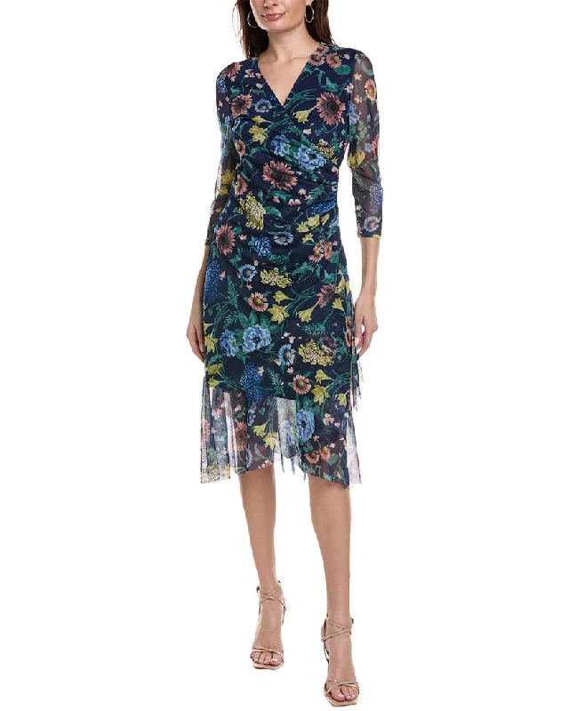 Anne Klein Ruffle Cascade Midi Dress Chic Lace Detail Midi Dress