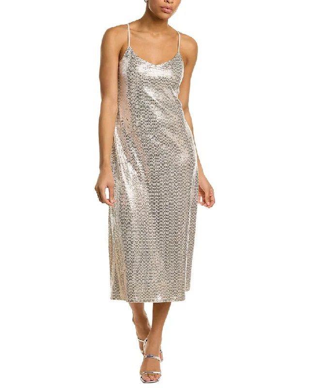 Anne Klein Sequin Midi Dress Trendy Mock Neck Midi Dress