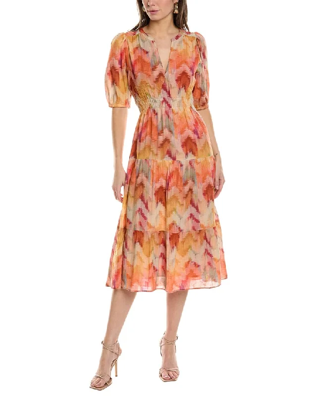 ba&sh Tiered Midi Dress Trendy Boho Midi Dress