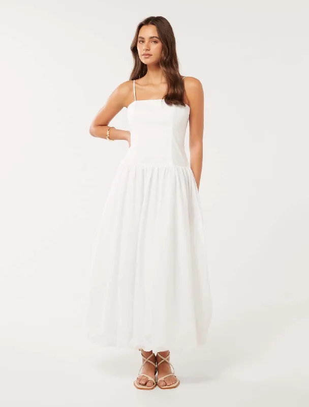 Camila Bubble Hem Midi Dress Cozy Knit Midi Dress