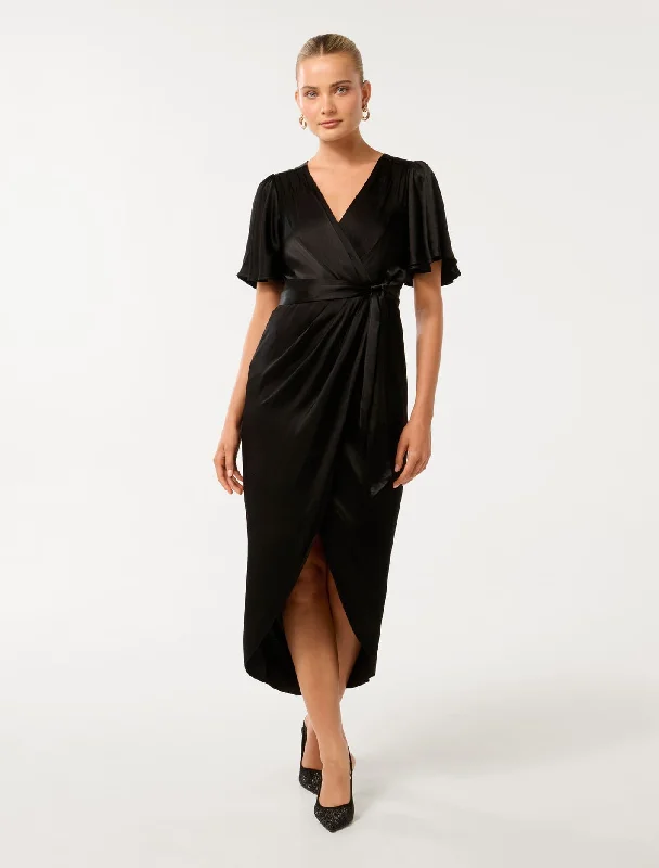 Carolina Satin Midi Dress Cozy Knit Midi Dress