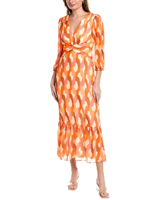 Donna Morgan Chiffon Midi Dress Trendy Bodycon Midi Dress