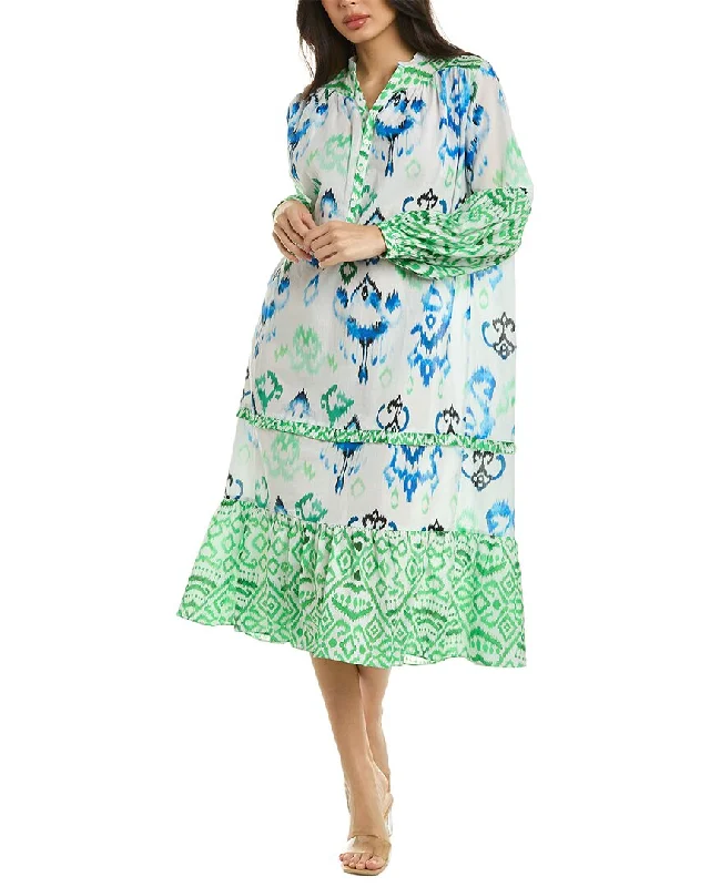 Eywasouls Malibu Alison Midi Dress Trendy Mock Neck Midi Dress