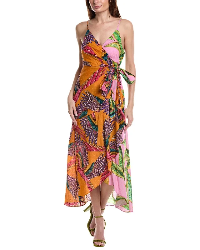 FARM Rio Mixed Prints Midi Dress Chic Floral Print Midi Dress