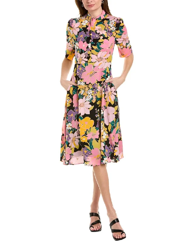 Gracia Twisted Neck Midi Dress Fashionable A-Line Midi Dress