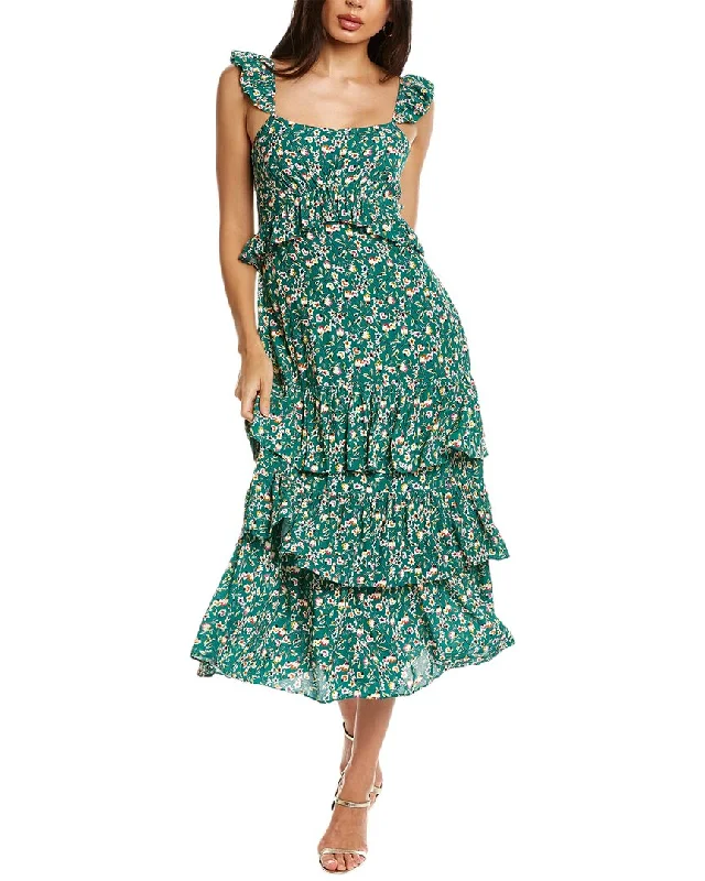 Hutch Rafaela Midi Dress Elegant Lace Trim Midi Dress