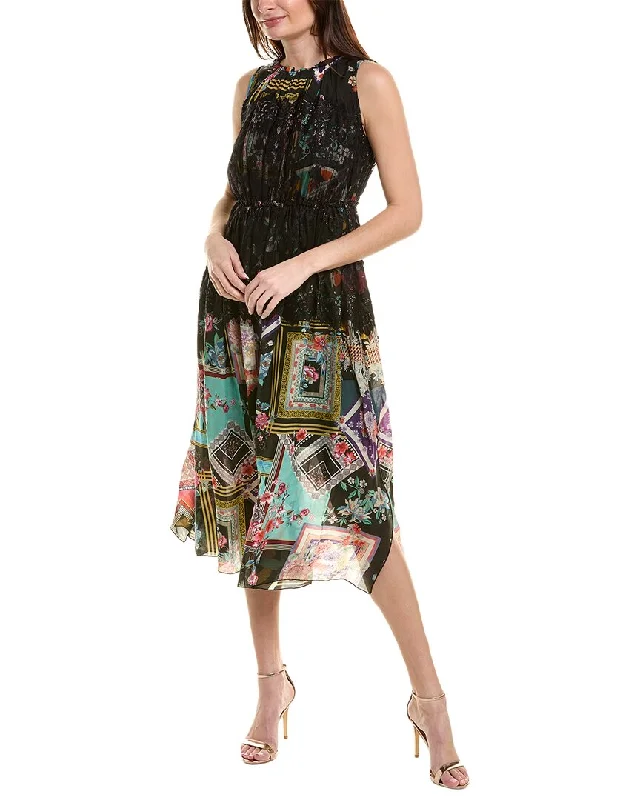 Johnny Was Elderberry Midi Dress Fashionable Off-Shoulder Dress Midi