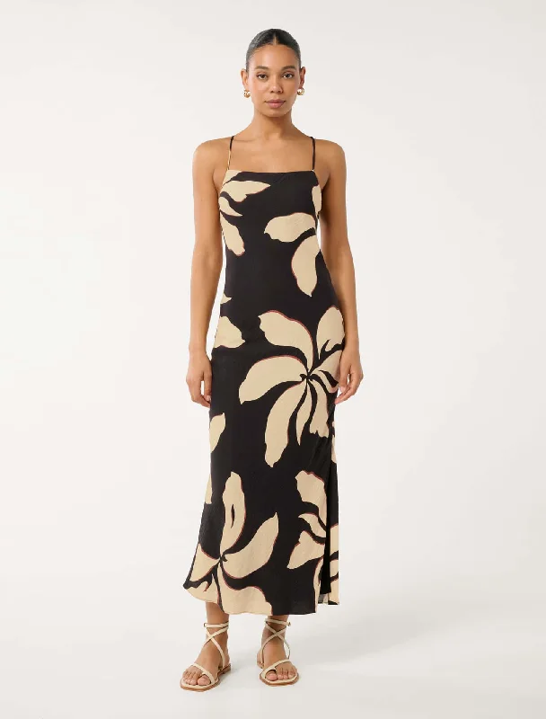 Jude Textured Tie Back Midi Dress Trendy Floral Wrap Midi Dress