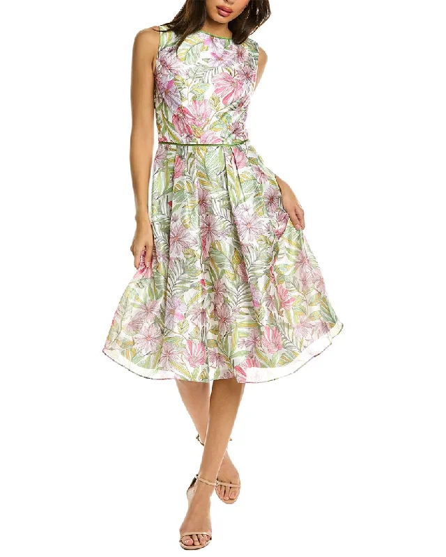 Kay Unger Jackie Midi Dress Fashionable Floral Embroidery Midi Dress