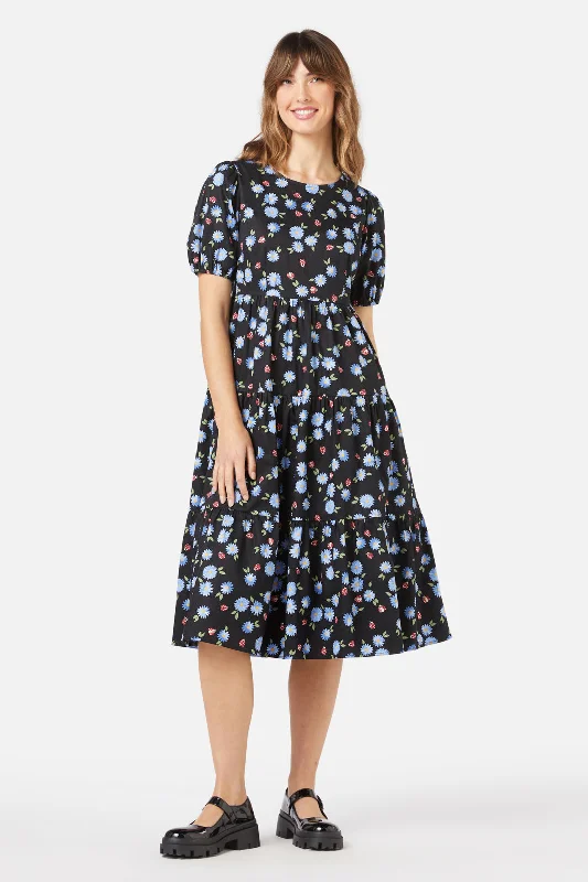 Ladybird Midi Dress Comfortable Lace-Up Midi Dress