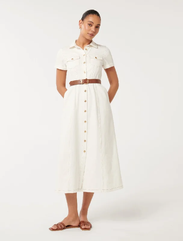Lana Short Sleeve Midi Dress Stylish Halter Neck Midi Dress