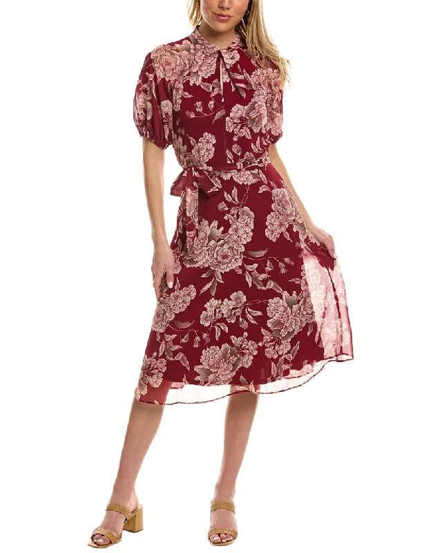 London Times Twisted Neck Midi Dress Fashionable Wide Leg Midi Dress