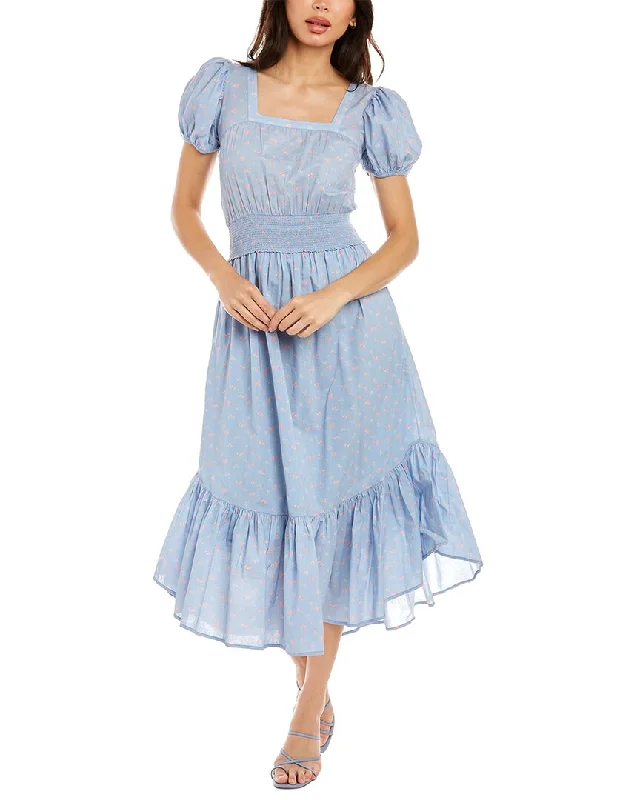 LoveShackFancy Begonia Midi Dress Fashionable Fitted Midi Dress