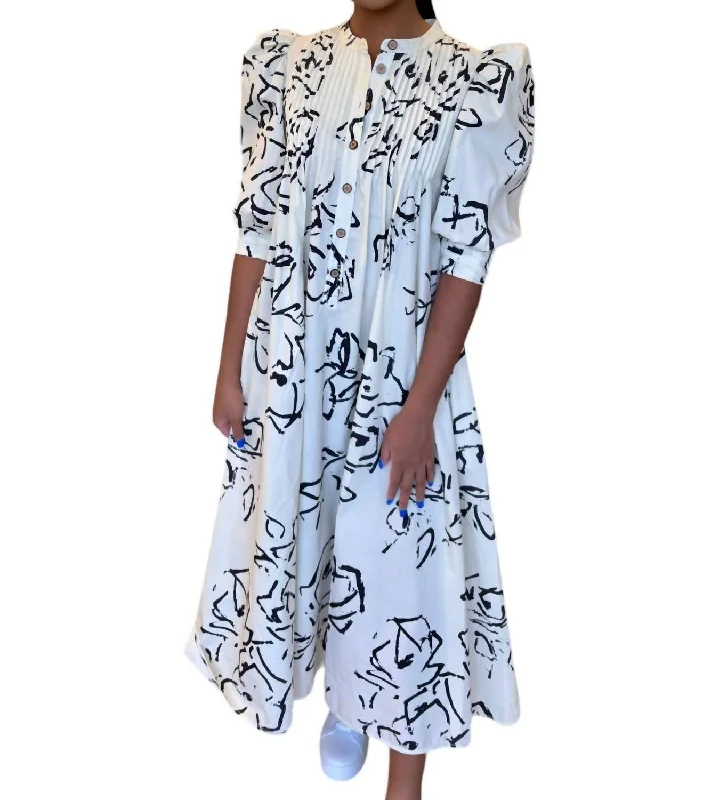Lyle Midi Dress In Onyx Amaryllis Elegant Floral Skirt Midi Dress