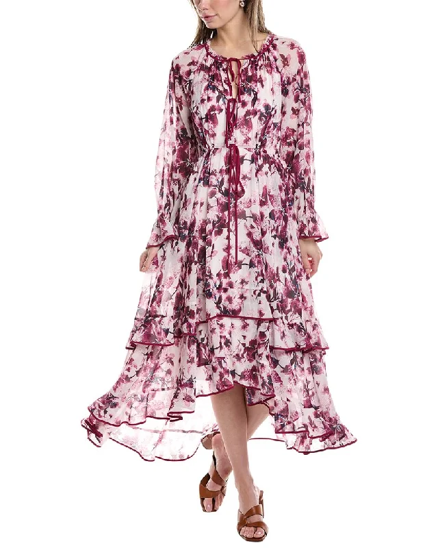 Marchesa Notte Aster Midi Dress Elegant Sleeveless Midi Dress