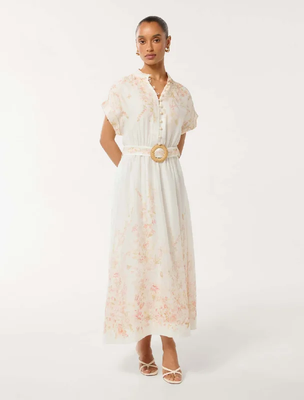 Mollie Petite Printed Midi Dress Fashionable Casual Midi Dress