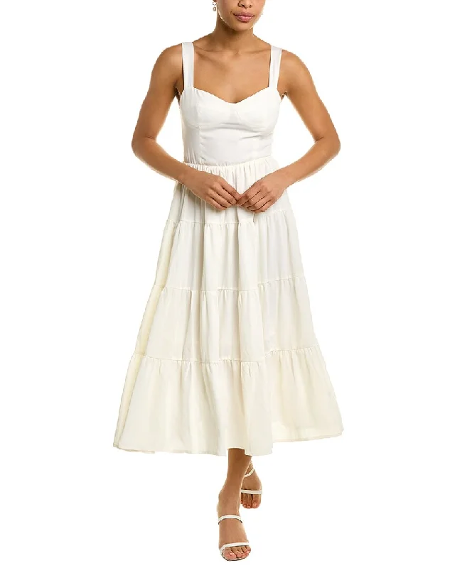 o.p.t Catriona Midi Dress Elegant Lace Trim Midi Dress