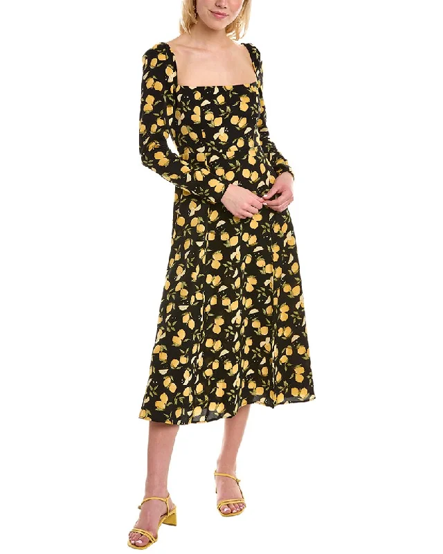 O.P.T. Lemon Midi Dress Comfortable Ribbed Midi Dress