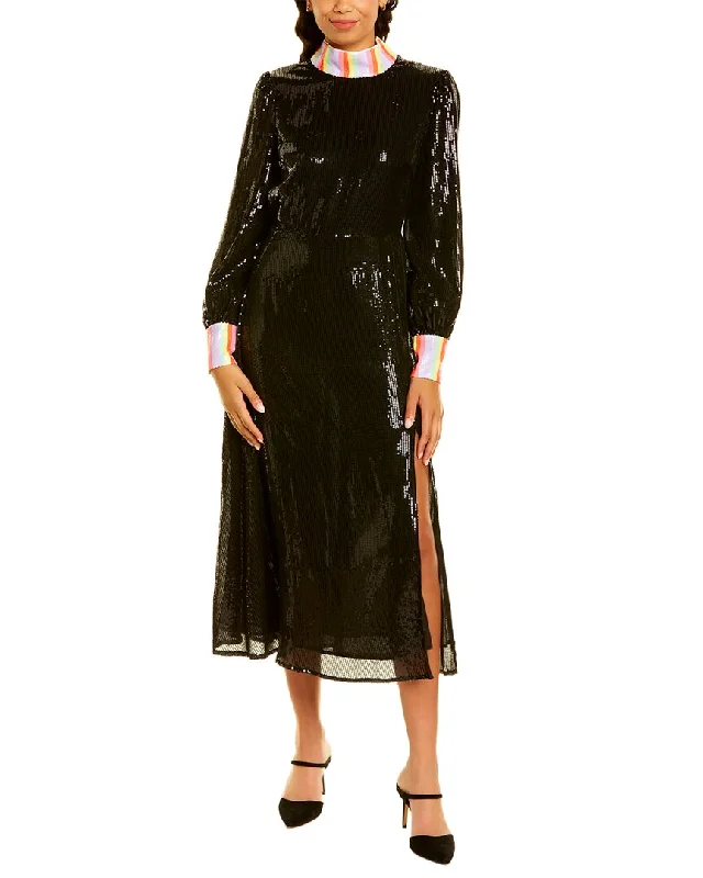 Olivia Rubin Amelie Sequin Midi Dress Trendy Fit-and-Flare Midi Dress