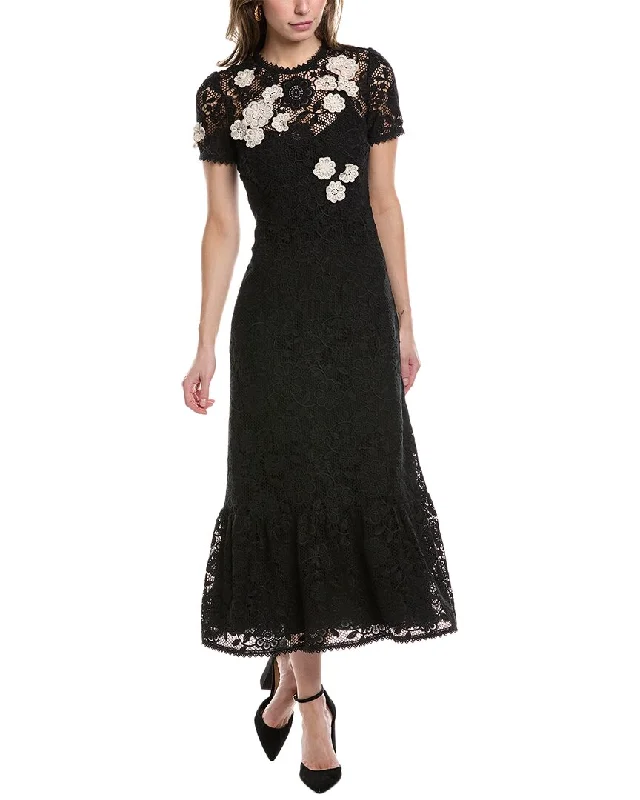 RED Valentino Midi Dress Trendy Ruffle Hem Midi Dress