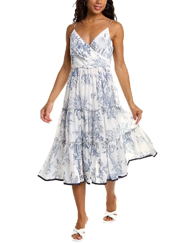 Sachin & Babi Dalia Midi Dress Elegant Floral Appliqué Midi Dress