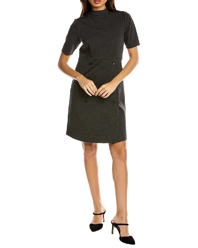 Sharagano Stretch Sharkskin III Midi Dress Fashionable One-Shoulder Midi Dress