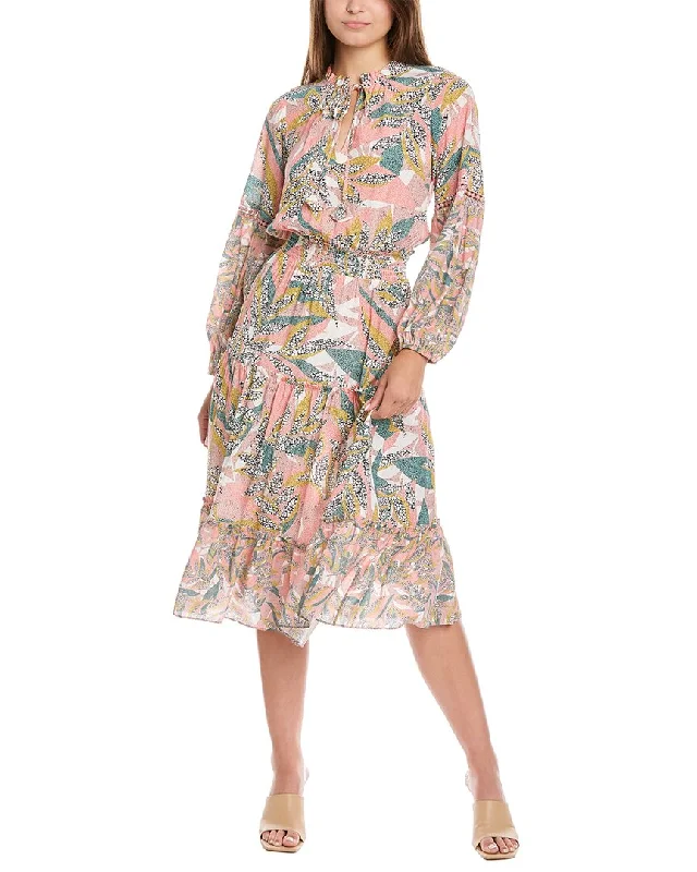 Shoshanna Aria Midi Dress Comfortable Geometric Print Midi Dress