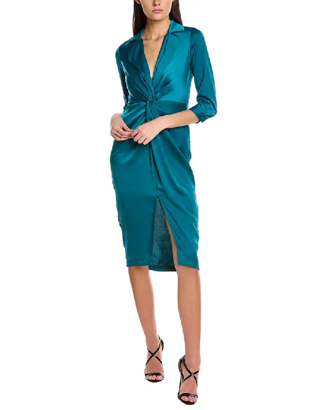 Taylor Long Sleeve Midi Dress Cozy Wide Strap Midi Dress