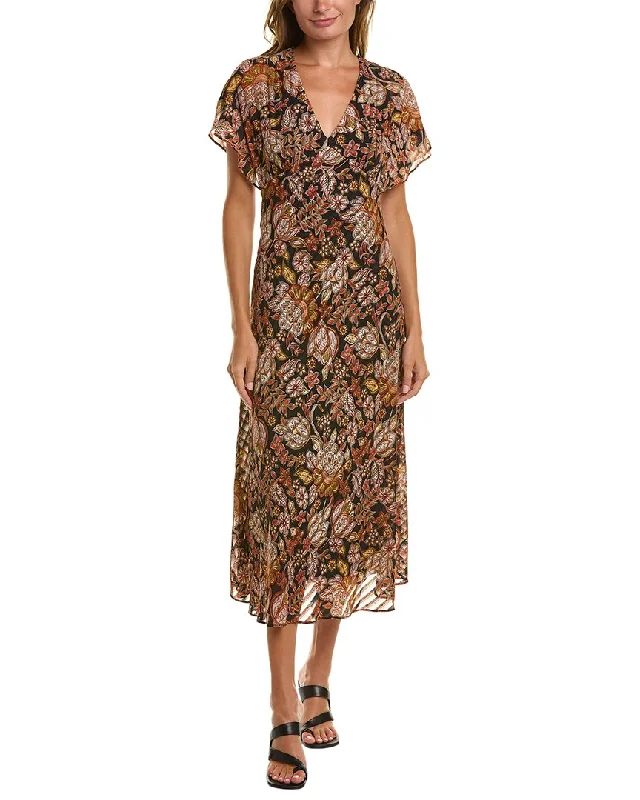 Taylor Shadow Stripe Midi Dress Comfortable Stretch Midi Dress