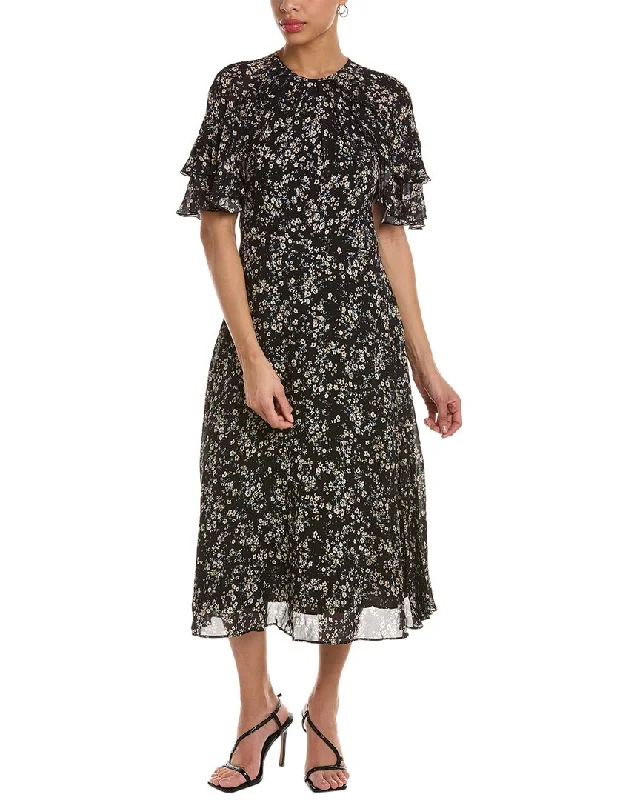 Teri Jon by Rickie Freeman Floral Midi Dress Stylish Long Sleeve Floral Midi Dress