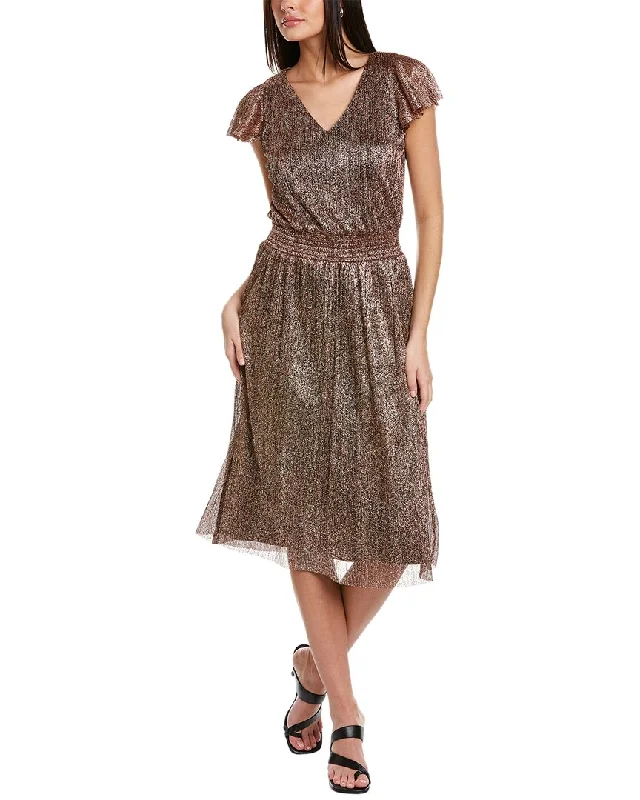 Vince Camuto Flutter Sleeve Midi Dress Comfortable Stretch Midi Dress