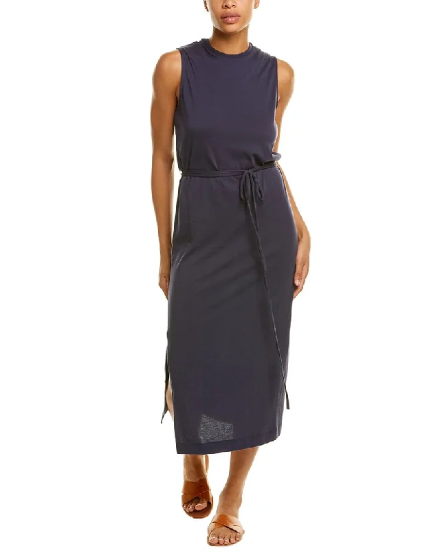 Vince Side Slit Midi Dress Comfortable Knitwear Midi Dress