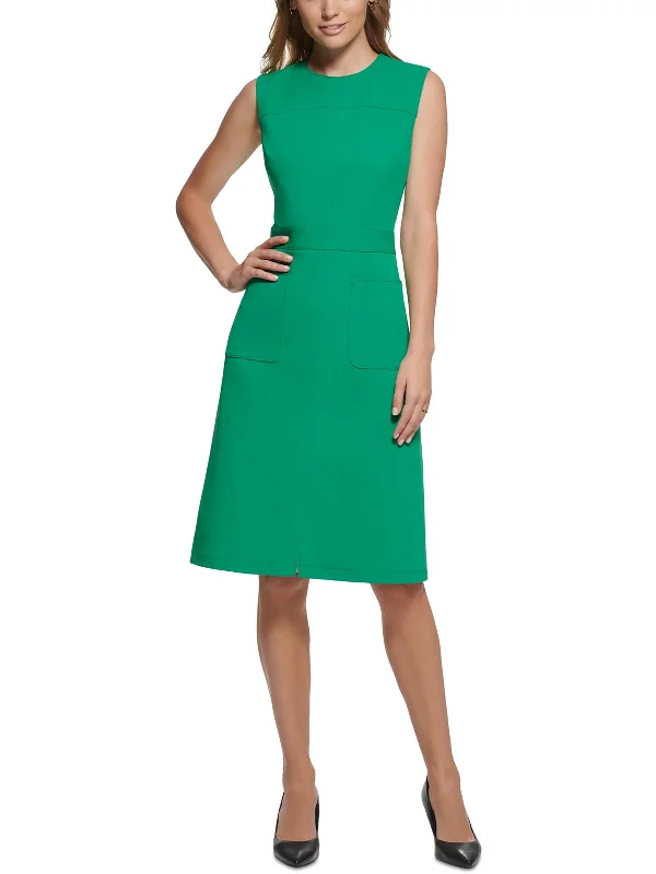 Womens Panel Knee Length Midi Dress Cozy Spaghetti Strap Midi Dress