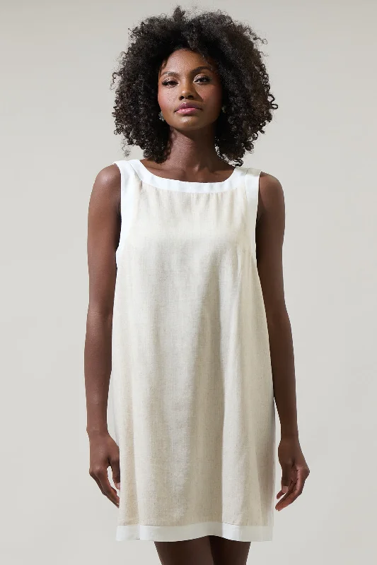 Analorra Color Block Sleeveless Mini Dress Comfortable Wrap Mini Dress