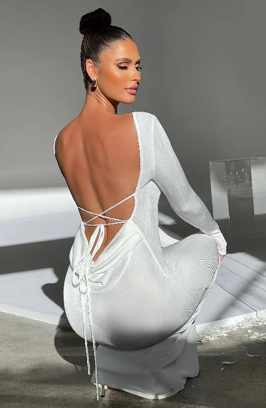 Anastassia Maxi Dress - Ivory Fashionable Asymmetrical Maxi Dress