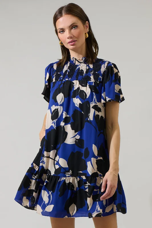 Anthem Floral Yare Short Sleeve Mini Dress Stylish Floral Print Mini Dress
