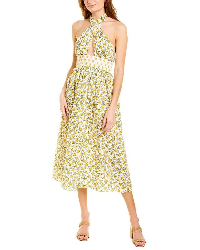 Ash & Eden Mira Halter Maxi Dress Elegant Floral Maxi Dress