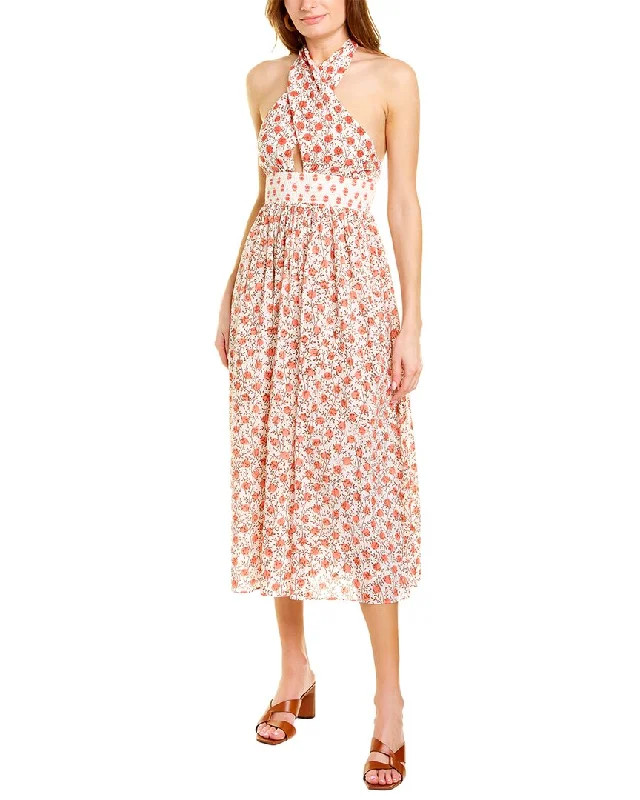 Ash & Eden Mira Halter Maxi Dress Elegant Maxi Dress with Drapes