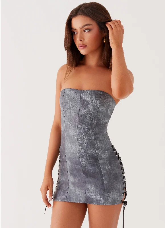 Better When I'm Dancing Mini Dress - Graphite Comfortable Shift Mini Dress