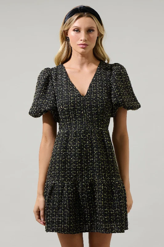 Carrol Zaylee Tweed May Tiered Mini Dress Elegant Lace Mini Dress