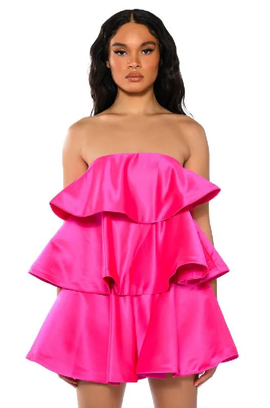 CENTER OF ATTENTION LAYERED MINI DRESS Cozy Ribbed Mini Dress