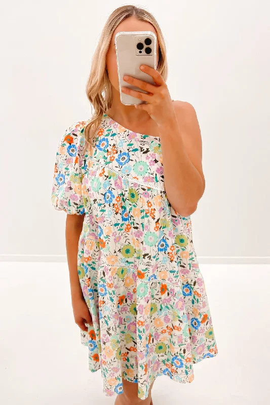 Chelsey Mini Dress Floral Comfortable Smocked Mini Dress