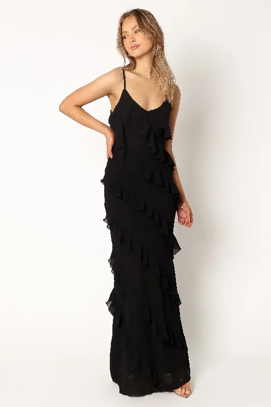 Ciao Ruffles Maxi Dress - Black Chic Summer Maxi Dress