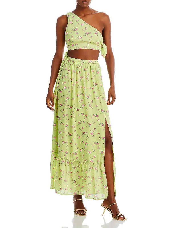 Darlin Womens Chiffon Cut-Out Maxi Dress Classic A-Line Maxi Dress