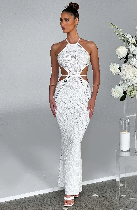 Delia Maxi Dress - White Comfortable Bohemian Maxi Dress