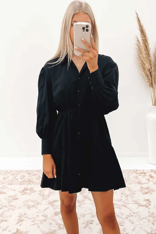 Deserae Mini Dress Black Classic Casual Mini Dress