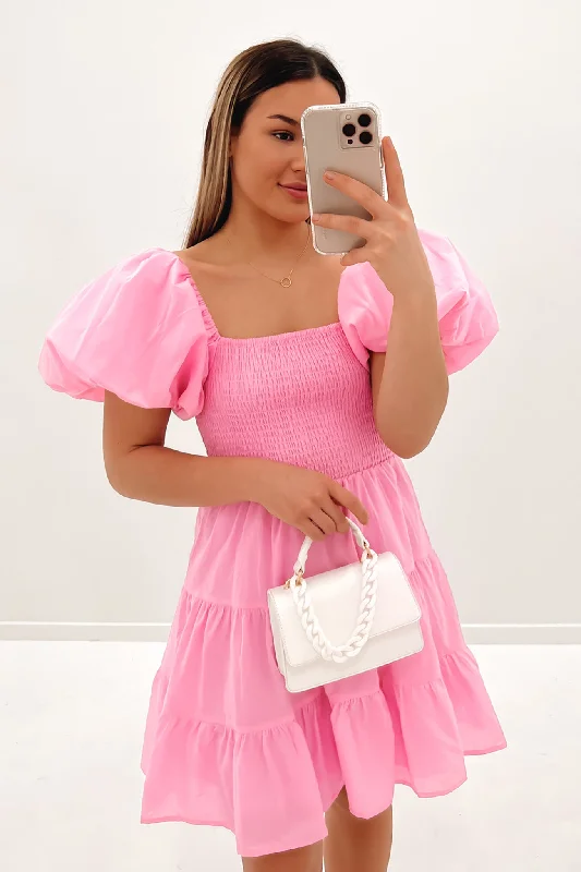 Elisabeth Mini Dress Pink Fashionable A-Line Mini Dress