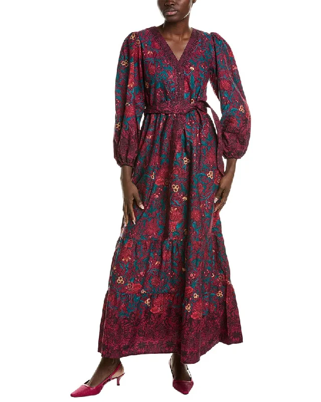 Garrie B Myrna Maxi Dress Trendy Button Front Maxi Dress